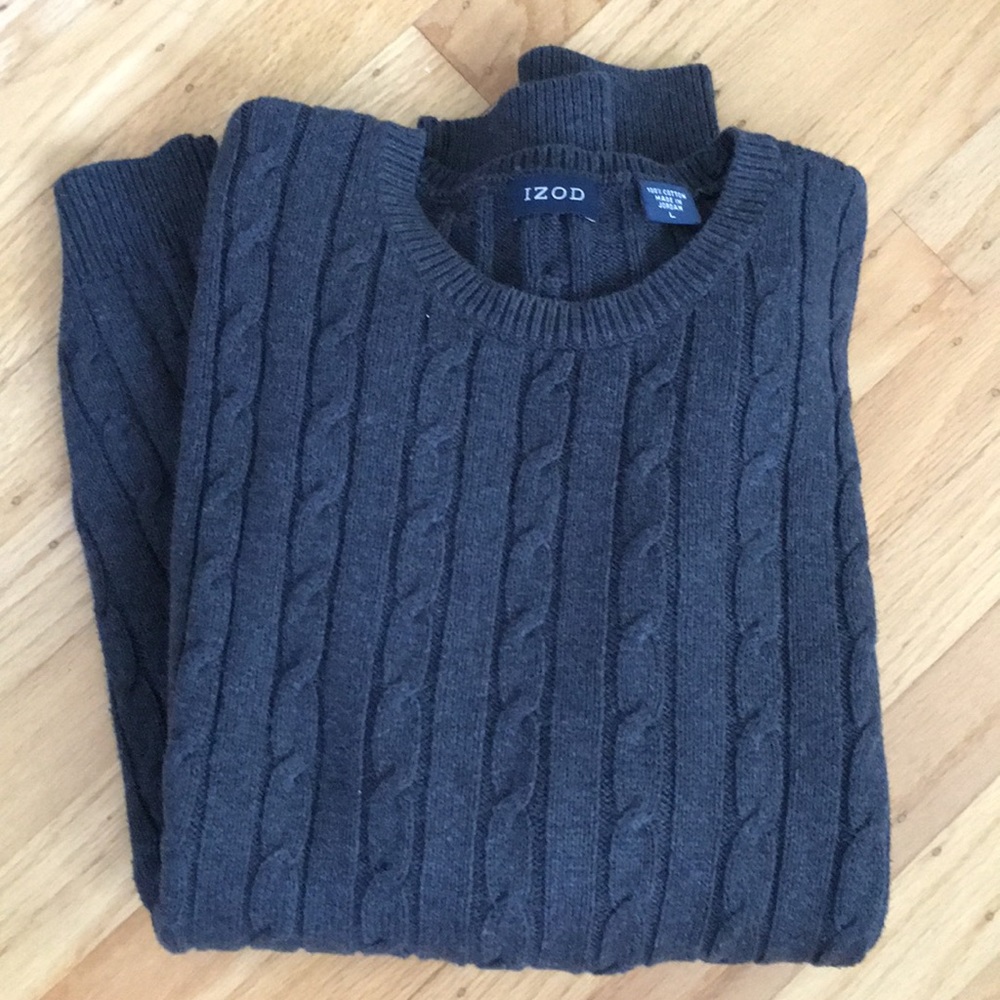 Izod charcoal cable sweater
